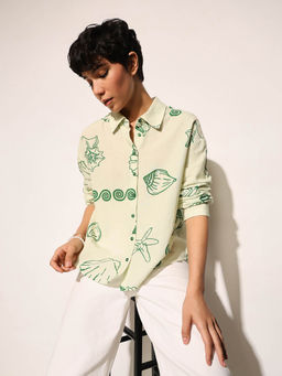 ONLY - Green Abstract Shirt