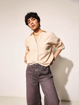 ONLY - Beige Solid Shirt
