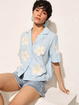 ONLY - Blue Floral Shirt