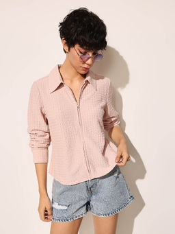 ONLY - Pink Self Design Top