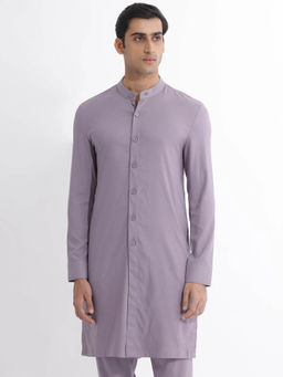 Rare Rabbit - Mens Lavender Mandarin Collar Full Sleeves Kurta