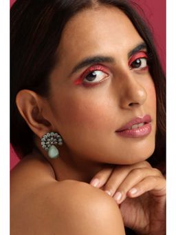 SWABHIMANN - Olive Emerald Stud Earrings