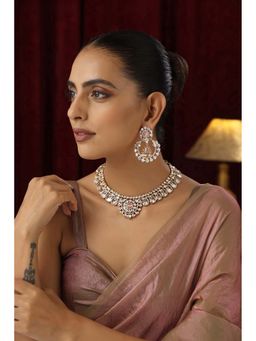 SWABHIMANN - Shamya Pink Polki Necklace Set