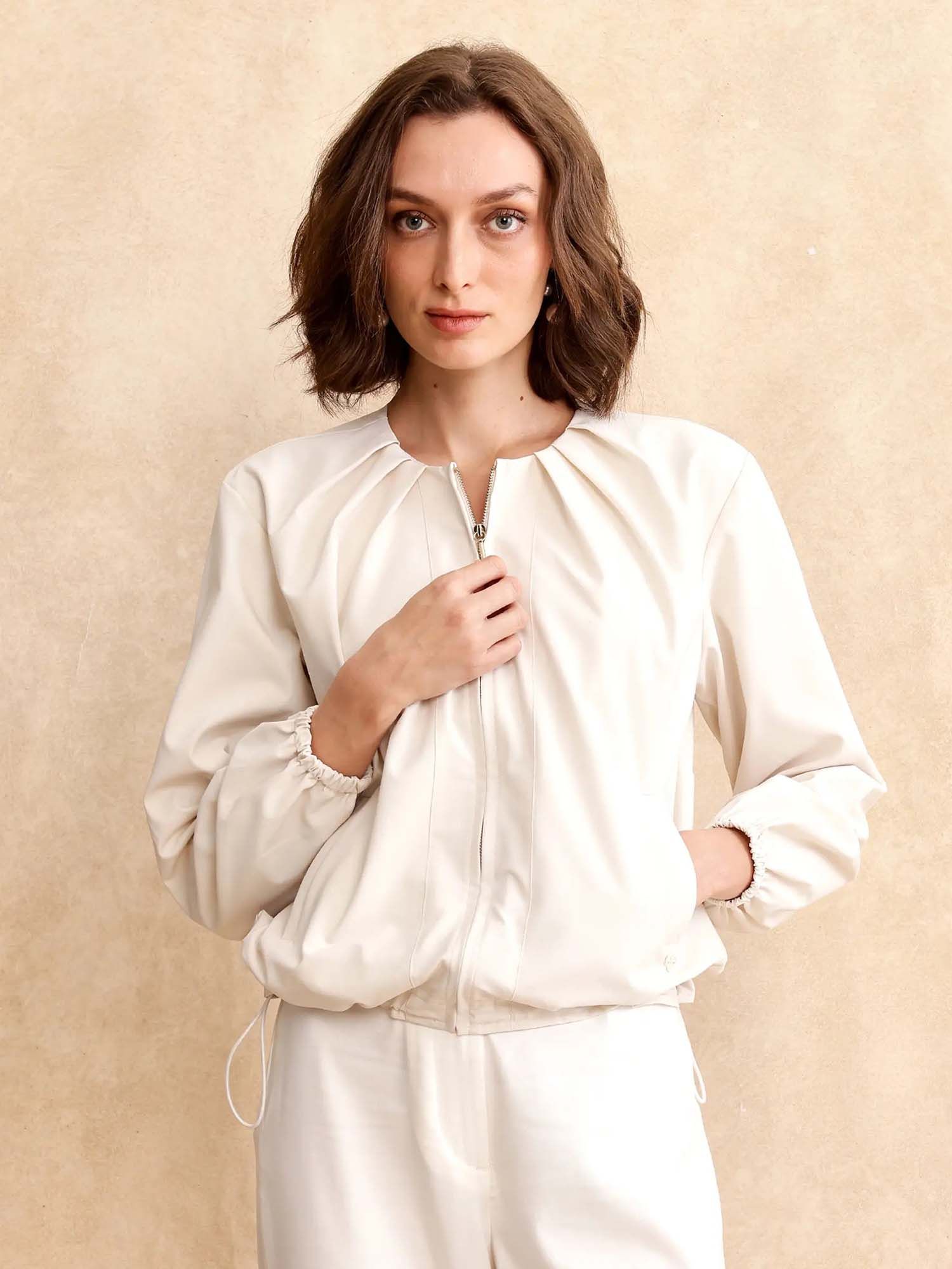 rareism Dockly Beige Solid Regular Jacket-picture-19