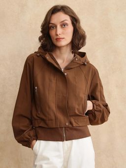 RAREISM - Hoian Dark Brown Solid Boxy Jacket
