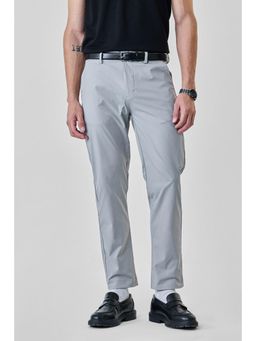 Snitch - Grey Solid Slim Casual Chinos For Men