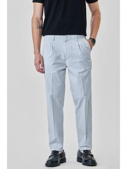 Snitch - Light Grey Plain Regular Casual Chinos For Men