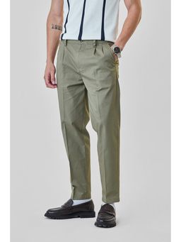 Snitch - Olive Plain Regular Casual Chinos For Men