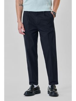 Snitch - Navy Plain Regular Casual Chinos For Men
