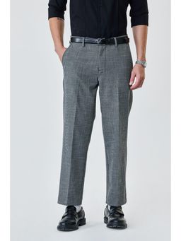 Snitch - Grey Regular Formal Trouser For Men