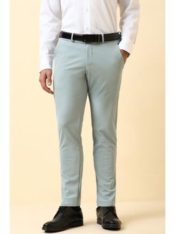 Allen Solly - Men Light Blue Solid Formal Trouser