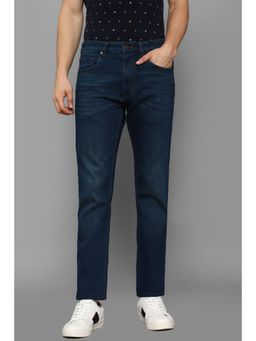 Louis Philippe - Men Navy Light Wash Regular Fit Jeans