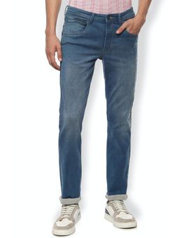 Van Heusen - Men Navy Mid Wash Slim Fit Jeans