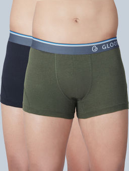 GLOOT - Butter Blend Cotton Trunk with No Itch Elastic and Anti Odour GLI019 Multicolor (Pack of 2)