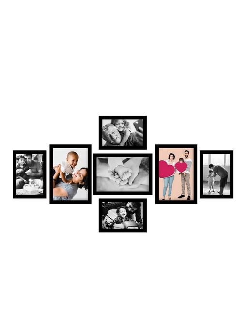 eCraftIndia Memory Wall Collage Photo Frame - Set of 7 Photo Frames