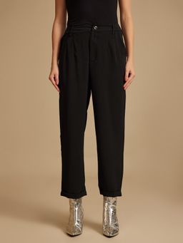 Kazo - Peggy Black Solid Trouser