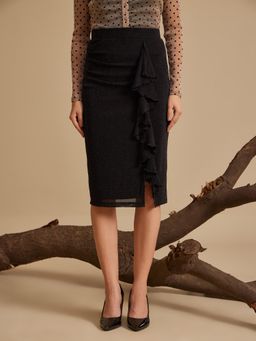 Kazo - Tatum Black Midi Skirt
