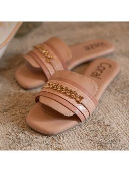 Coral Haze - Pink Crystal Flats for Women