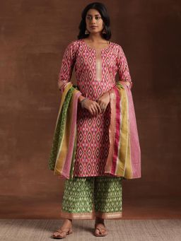Libas - Pink Pure Cotton Printed Kurta Sets for Women