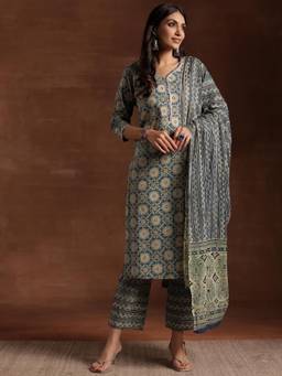 Libas - Blue Pure Cotton Printed Kurta Sets for Women
