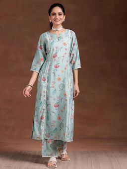 Libas - Blue Silk Blend Printed Kurta Sets for Women