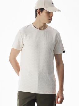 Jack & Jones - Men White Textured T-Shirt
