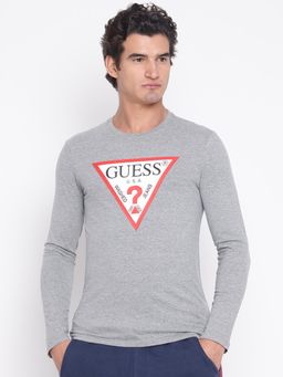 Guess - Men Grey Printed T-Shirt