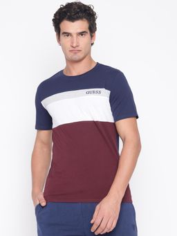 Guess - Men Multi-Color Colorblock T-Shirt
