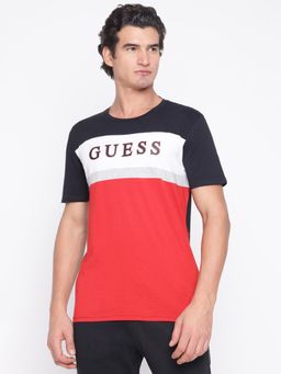 Guess - Men Multi-Color Colorblock T-Shirt