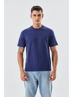 Snitch - Blue Solid Casual T-Shirt for Men