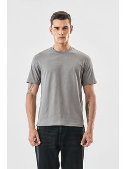 Snitch - Grey Solid Casual T-Shirt for Men