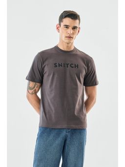 Snitch - Brown Solid Casual T-Shirt for Men