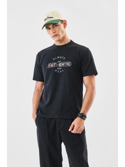 Snitch - Black Graphic Casual T-Shirt for Men