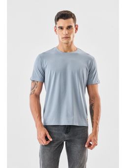 Snitch - Blue Solid Casual T-Shirt for Men