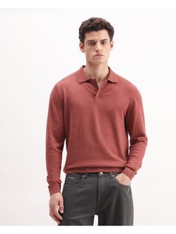 Rare Rabbit - Men Rust Solid Polo T-shirt