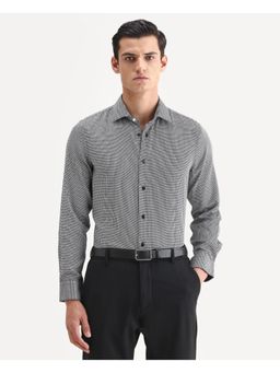 Rare Rabbit - Men Multi-Color Checks Regular Fit Jacquard Shirt