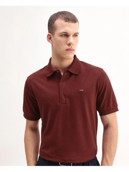 Rare Rabbit - Men Maroon Solid Polo T-shirt