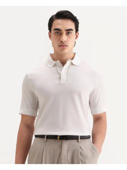 Rare Rabbit - Men Off White Solid Polo T-shirt