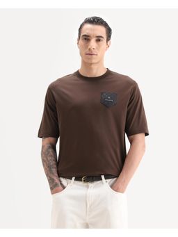 Rare Rabbit - Men Brown Solid T-Shirt