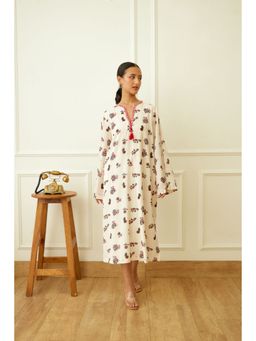 Nikasha - Ivory Kohinoor Buta Print Kaftan Dress