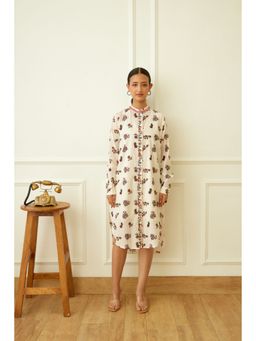 Nikasha - Ivory Kohinoor Buta Print Shirt Dress