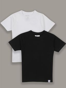 Jumping Joey - Boys Solid Multi Color Regular Fit T-shirt (Pack of 2)