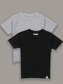 Jumping Joey - Boys Solid Multi Color Regular Fit T-shirt (Pack of 2)