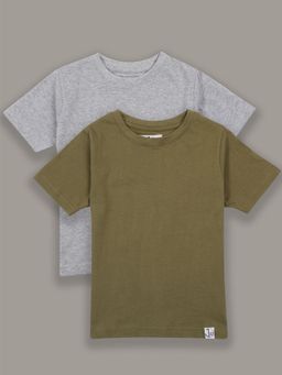 Jumping Joey - Boys Solid Multi Color Regular Fit T-shirt (Pack of 2)