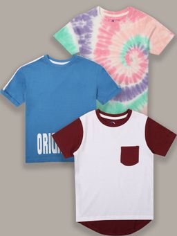 Jumping Joey - Boys Multi Color Regular Fit T-shirt (Pack of 3)