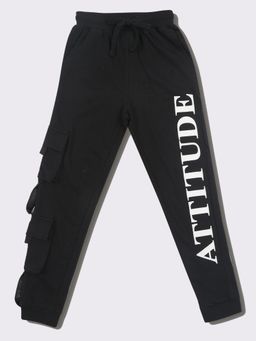 Jumping Joey - Boys Solid Black Regular Fit Jogger
