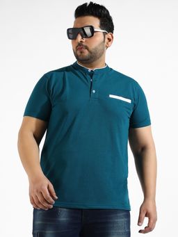Instafab Plus - Mens Casual T-Shirt Color Blue