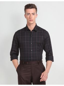 Arrow - Windowpane Check Cotton Formal Shirt