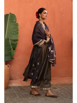 Begum Pret - Purple Tara Kurta with Pant and Dupatta (Set of 3)