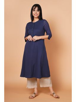 Barara Ethnic - Navy Blue Self Design Aline Kurta